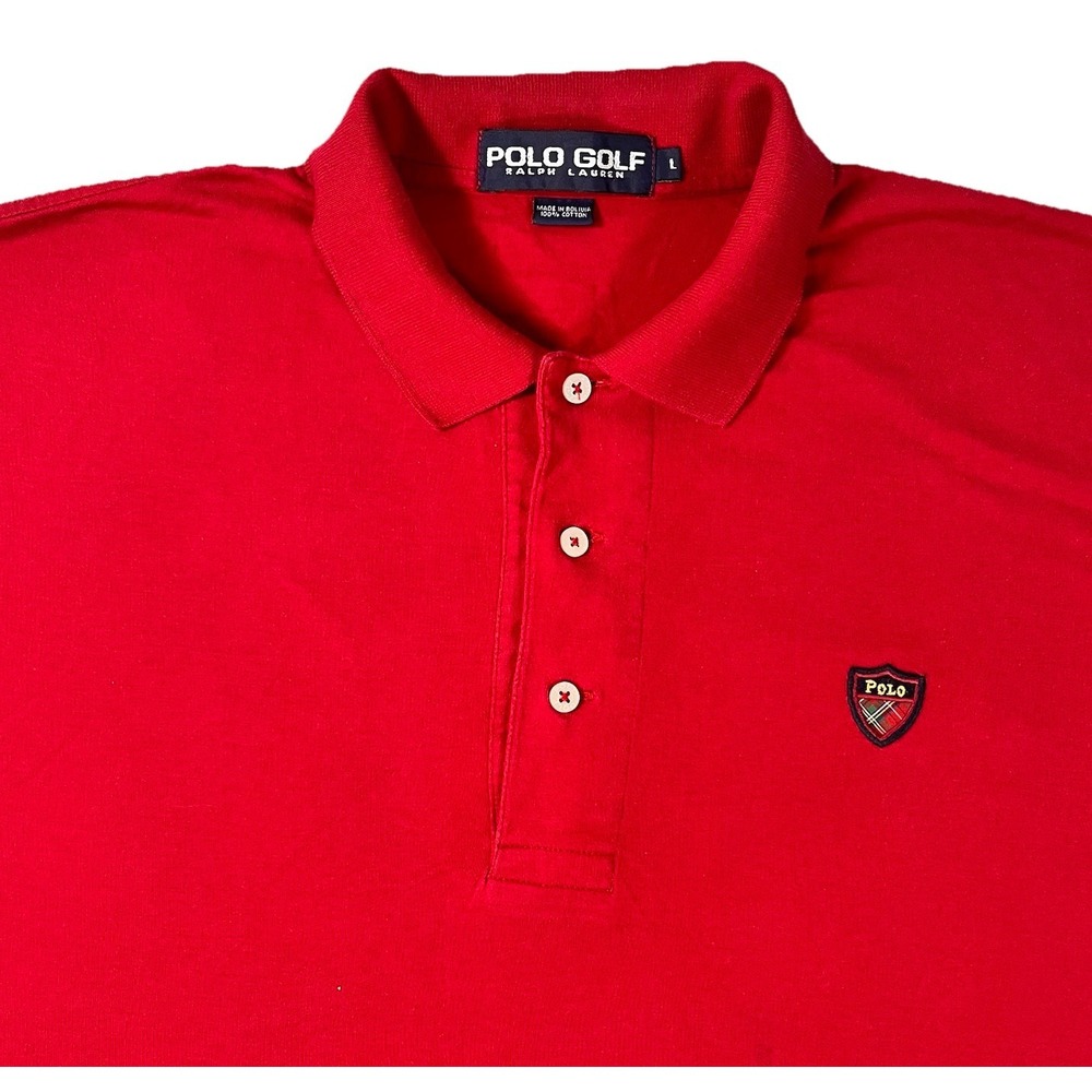 Ralph Lauren Golf Polo Shirt Mens Large Classic Short Sleeve Crest Shield Logo